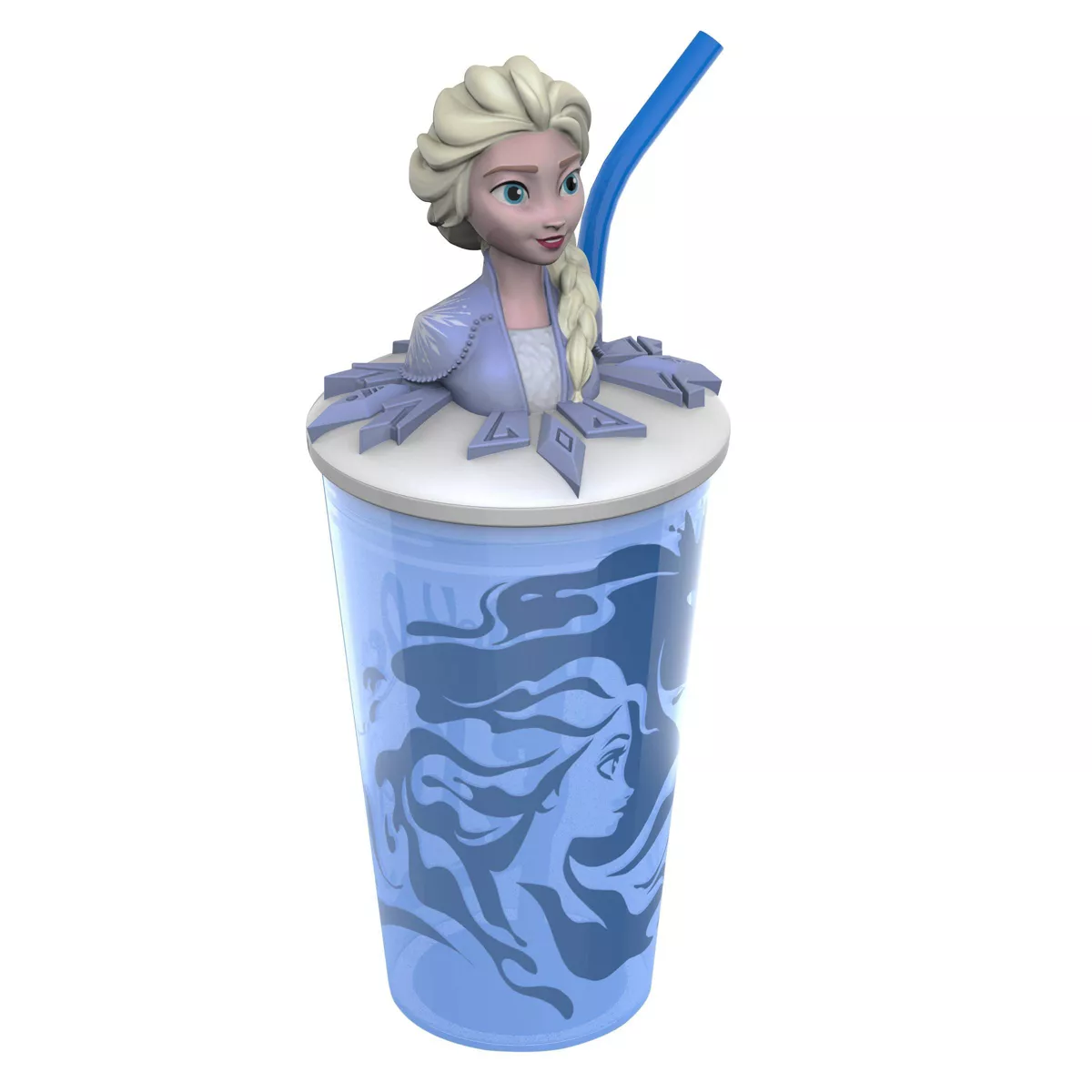 Frozen 2 Elsa 15oz Plastic Funtastic Tumbler with Straw Blue - Zak Designs