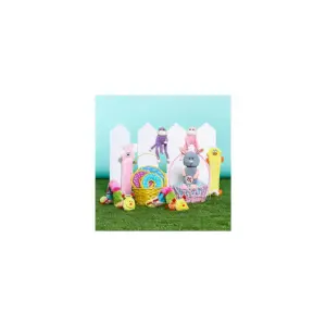 ZippyPaws - Spencer The Crinkle Monkey Dog Toy, Squeaker and Crinkle Plush Toy - Pink, Small