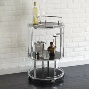 Otero Server Cart Acrylic and Chrome - Steve Silver