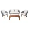 Velso 4pc Living Set - Gray/Beige/Natural - Safavieh