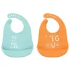 Hudson Baby Infant Silicone Bibs 2pk, Kale, One Size