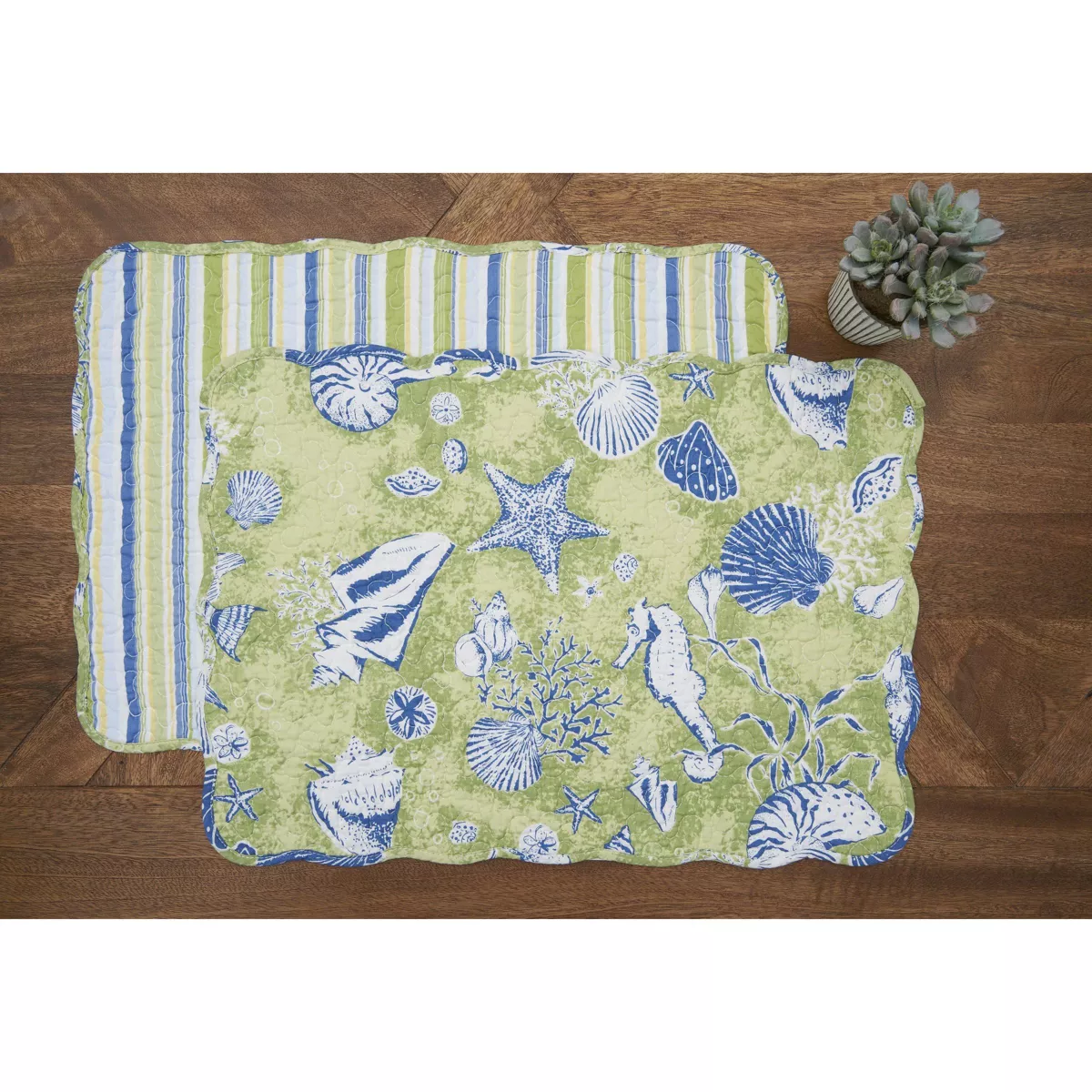C&F Home Santorini Cotton Quilted Rectangular Reversible 13