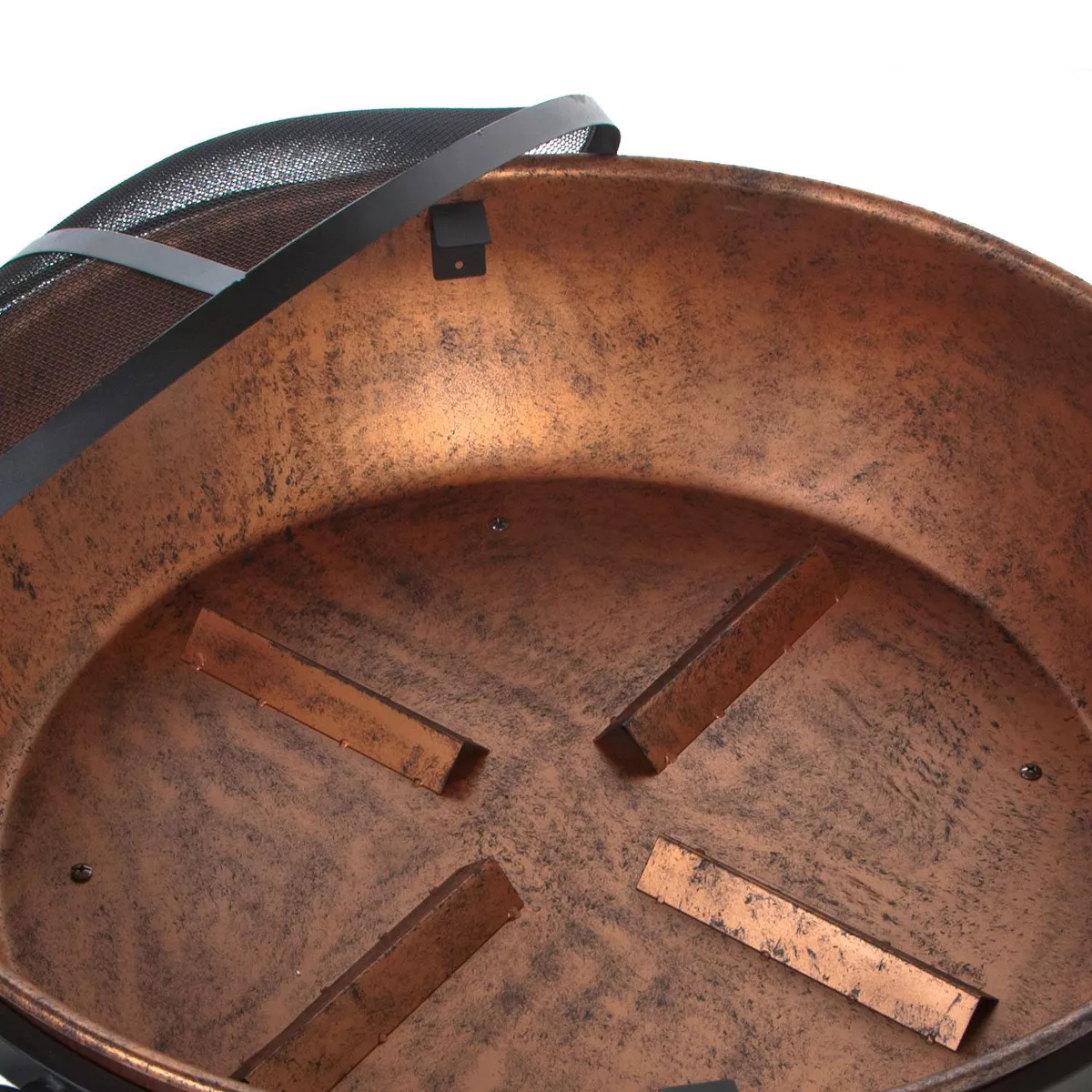 DeckMate 30371 Avondale Outdoor Backyard Patio Portable Steel Fire Bowl Fire Pit, Antiqued Copper Finish