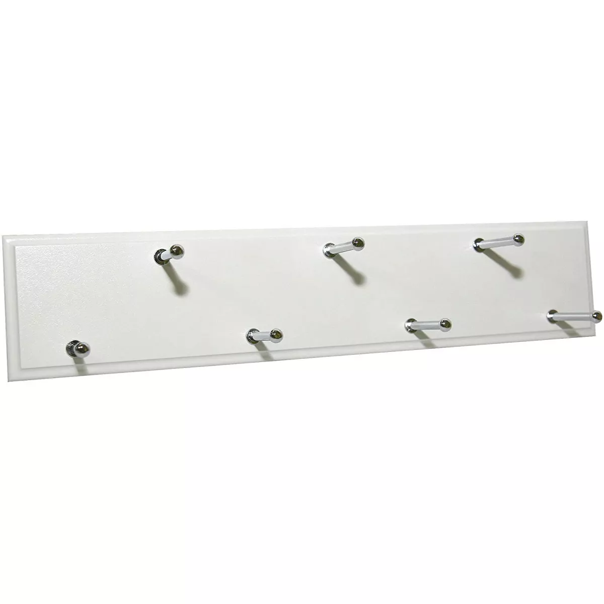 Easy Track RA1202 14 Inch Easily Accessible Composite Wood Constructed 7 Hook Sliding Wardrobe Closet Belt Rack Organizer with 21 Belt Capacity, White