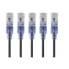 Monoprice Cat6A Ethernet Patch Cable - 5 Feet - Black | Network Internet Cord - RJ45, 550Mhz, UTP, Pure Bare Copper Wire, 10G, 30AWG, 5-Pack - SlimRun