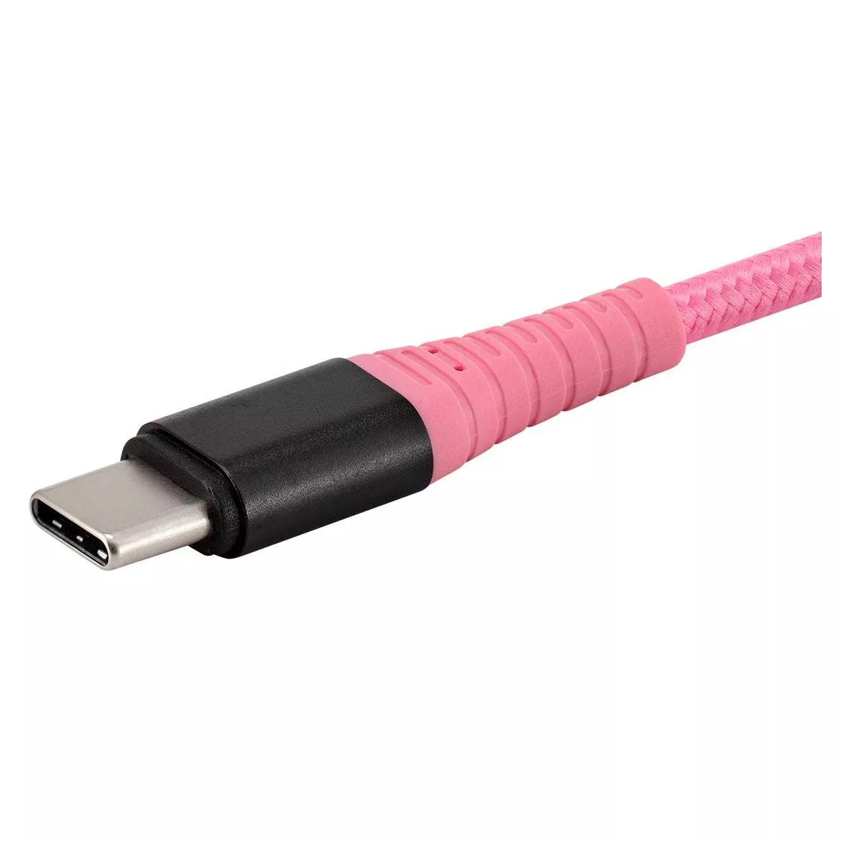Monoprice USB 2.0 Type C to Type A Charge and Sync Cable - 1.5 Feet - Pink, Durable, Kevlar-Reinforced Nylon-Braid - AtlasFlex Series