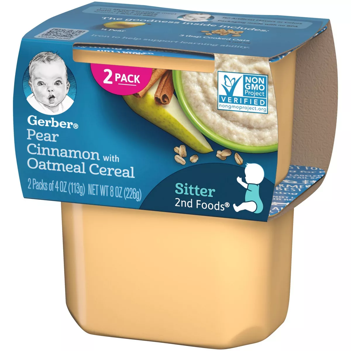 Gerber Pear Cinnamon with Oatmeal Cereal - 4oz/2pk Each