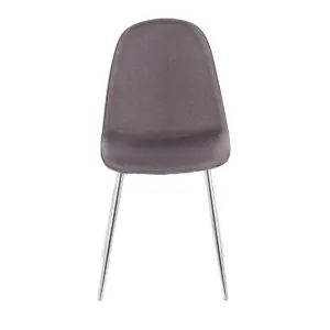 Set of 2 Pebble Contemporary Dining Chairs Chrome/Charcoal - LumiSource