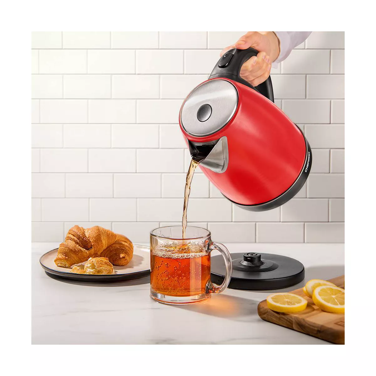 Chefman 1.7L Electric Color-Changing Kettle - Black