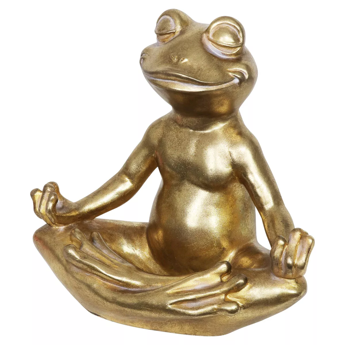 14.17" Resin Yoga Frog Statue Gold - Exhart