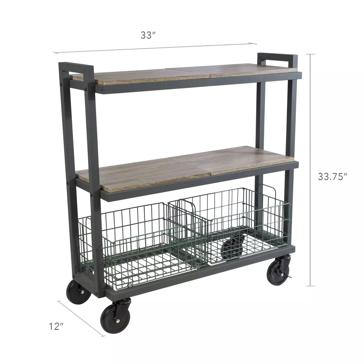 Cart System with wheels 3 Tier Green - Atlantic