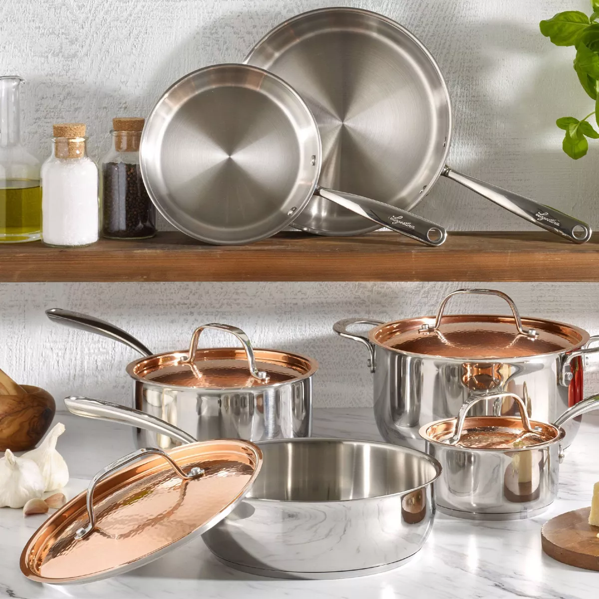 Lagostina Copper Elegance 4qt Everyday Pan with Lid