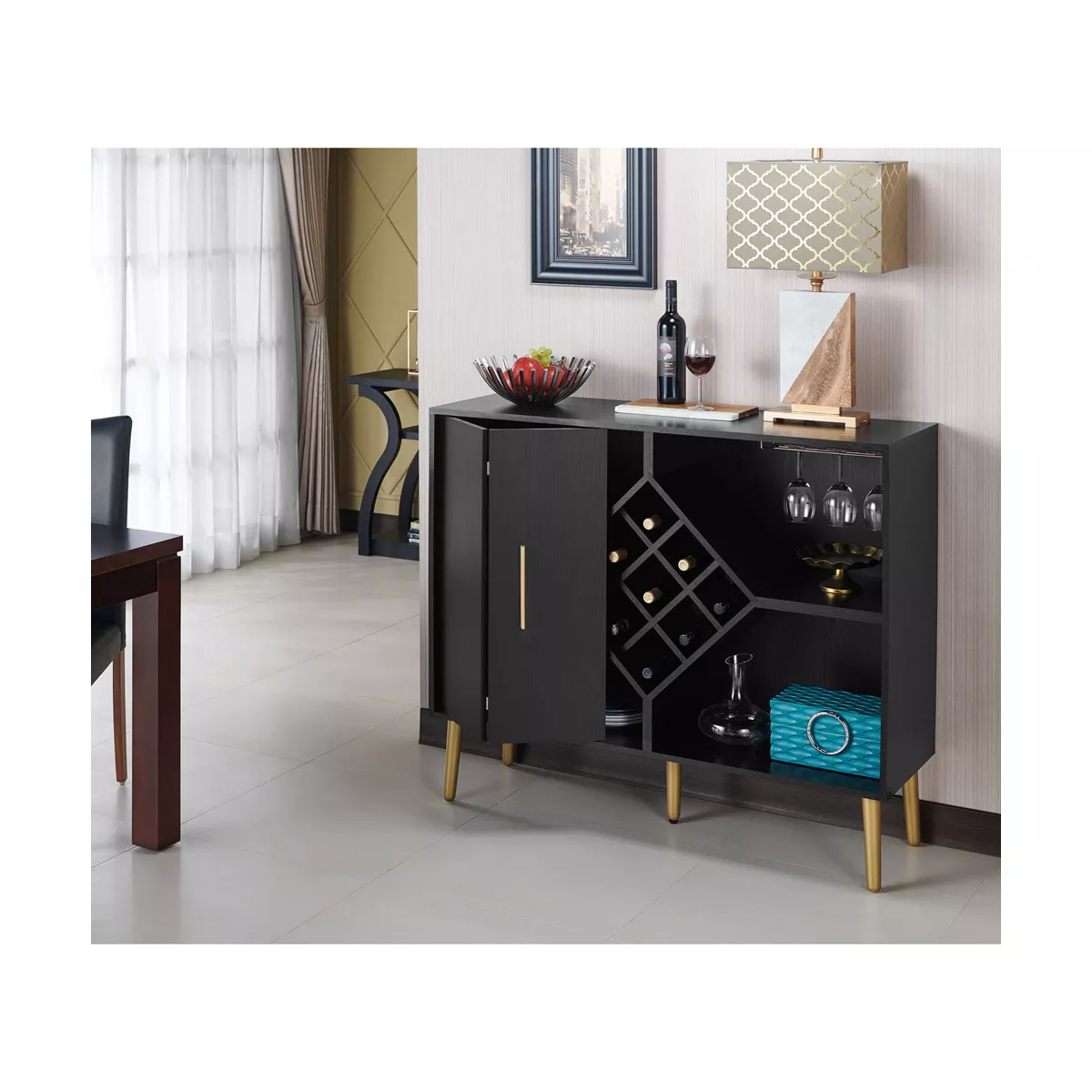 Miko Wine Cabinet Galaxy Black - HOMES: Inside + Out