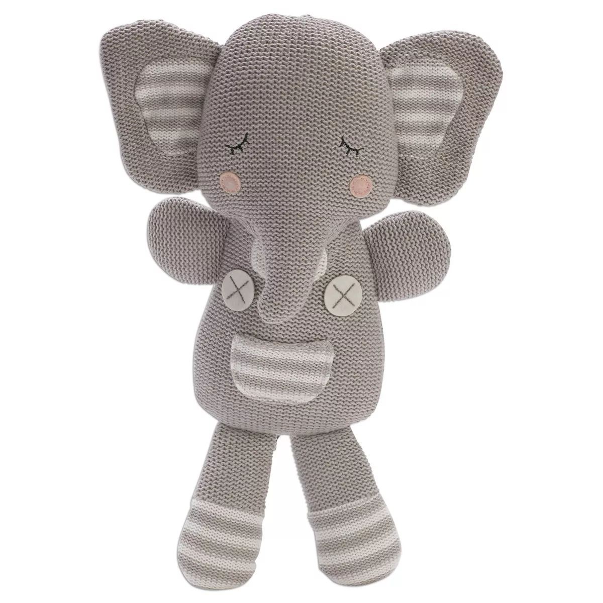 Living Textiles Baby Gray Theodore Elephant Plush Rattles And Teethers