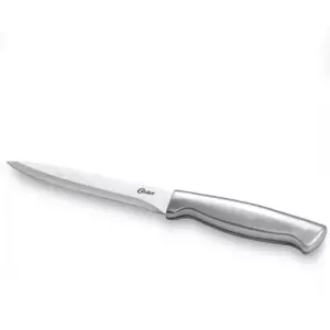 Oster Baldwyn 22 Piece Stainless Steel Cutlery Set with Stainless Steel Handles and Wooden Block