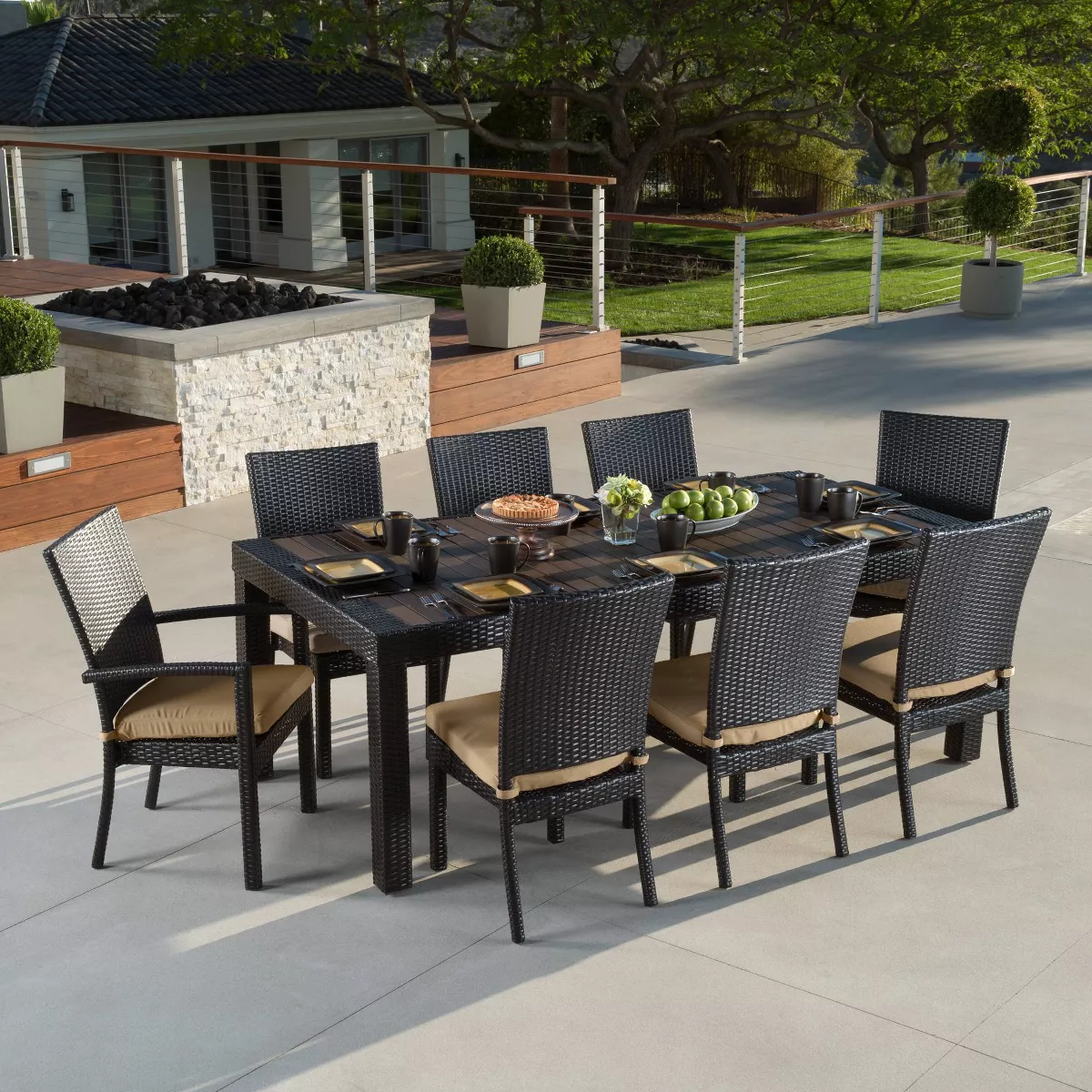 Deco 9pc Dining Seating Set Maxim Beige - RST Brands