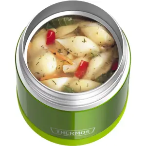 THERMOS FUNTAINER 10 Ounce Stainless Steel Vacuum Insulated Kids Food Jar with Folding Spoon, Lime