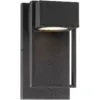 Possini Euro Design Modern Outdoor Wall Light Fixture LED Textured Black 9 1/2" Crystal Diffuser Downlight for Exterior House