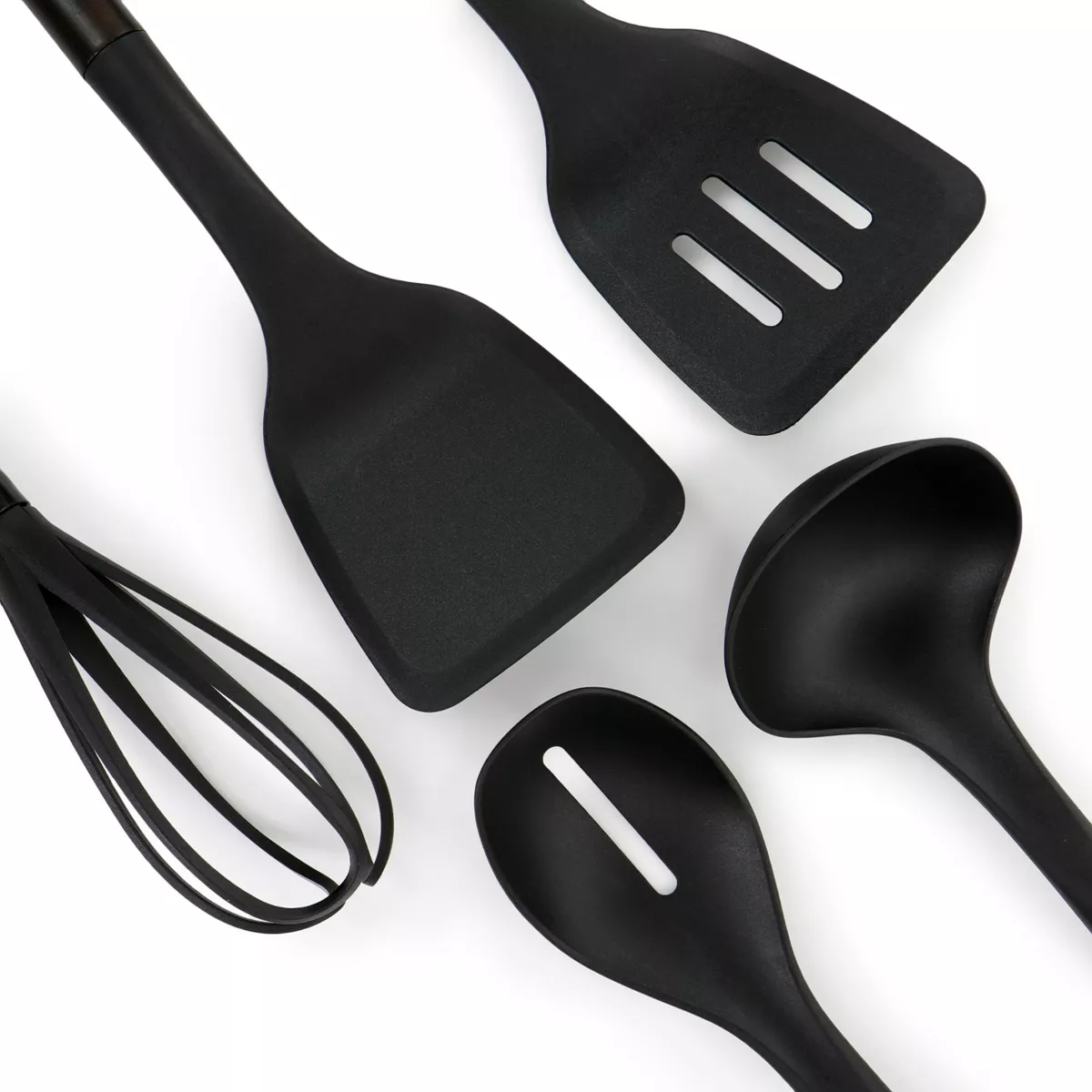 Gibson Home Branwyn 5 Piece Kitchen Tool Set with Stainless Steel Handles in Brown
