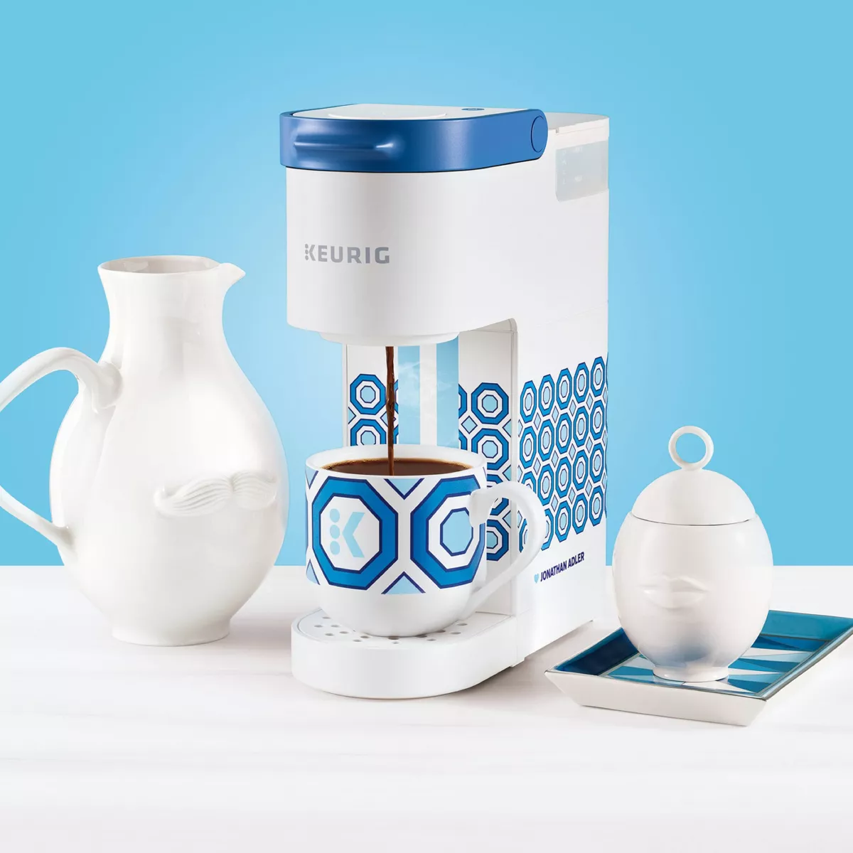 Keurig K-Mini Basic Jonathan Adler Limited Edition Single-Serve K-Cup Pod Coffee Maker - White