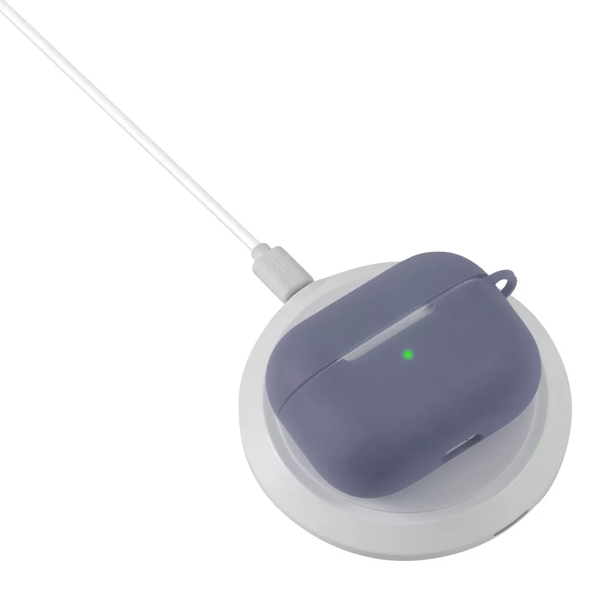 For AirPods Pro Case Silicone Protective Cover Skin with Keychain for Apple Airpod Pro 3 2019 Wireless Charging Earbuds Case, Lavender Gray by Insten