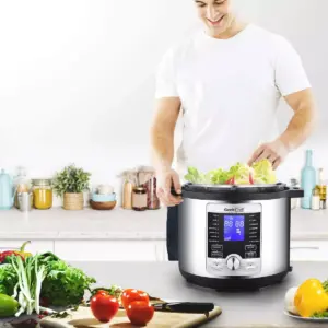 Geek Chef GP60D 6 Quart 17 in 1 Electric Pressure Cooker Sous Vide Digital Slow Cooker with Accessories, LCD Display, and 11 Safety Features