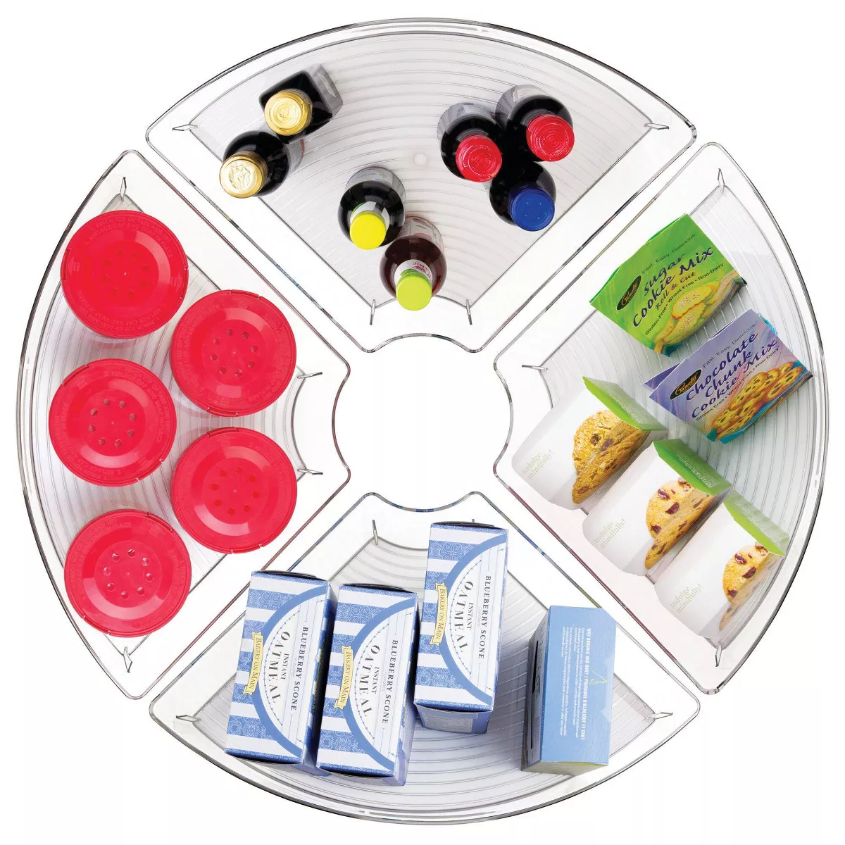 iDESIGN Linus 1/4 Wedge Lazy Susan Large Clear