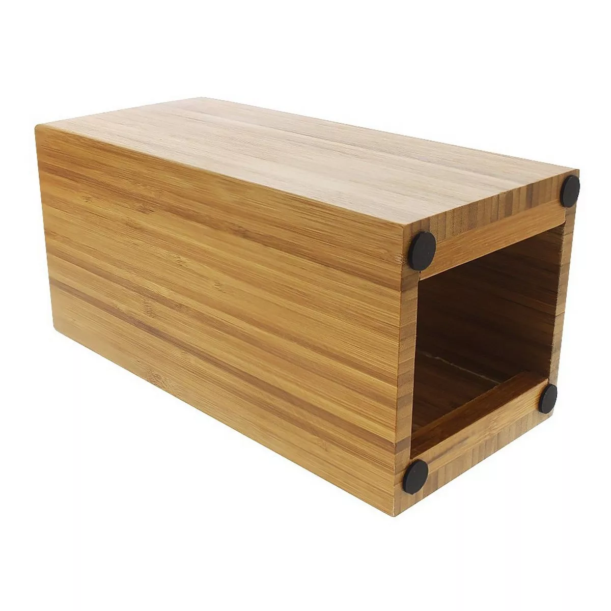 Bamboo Knife Block Stand Holder w/ Bristles for Home Restaurant Use, 8.75x4x4