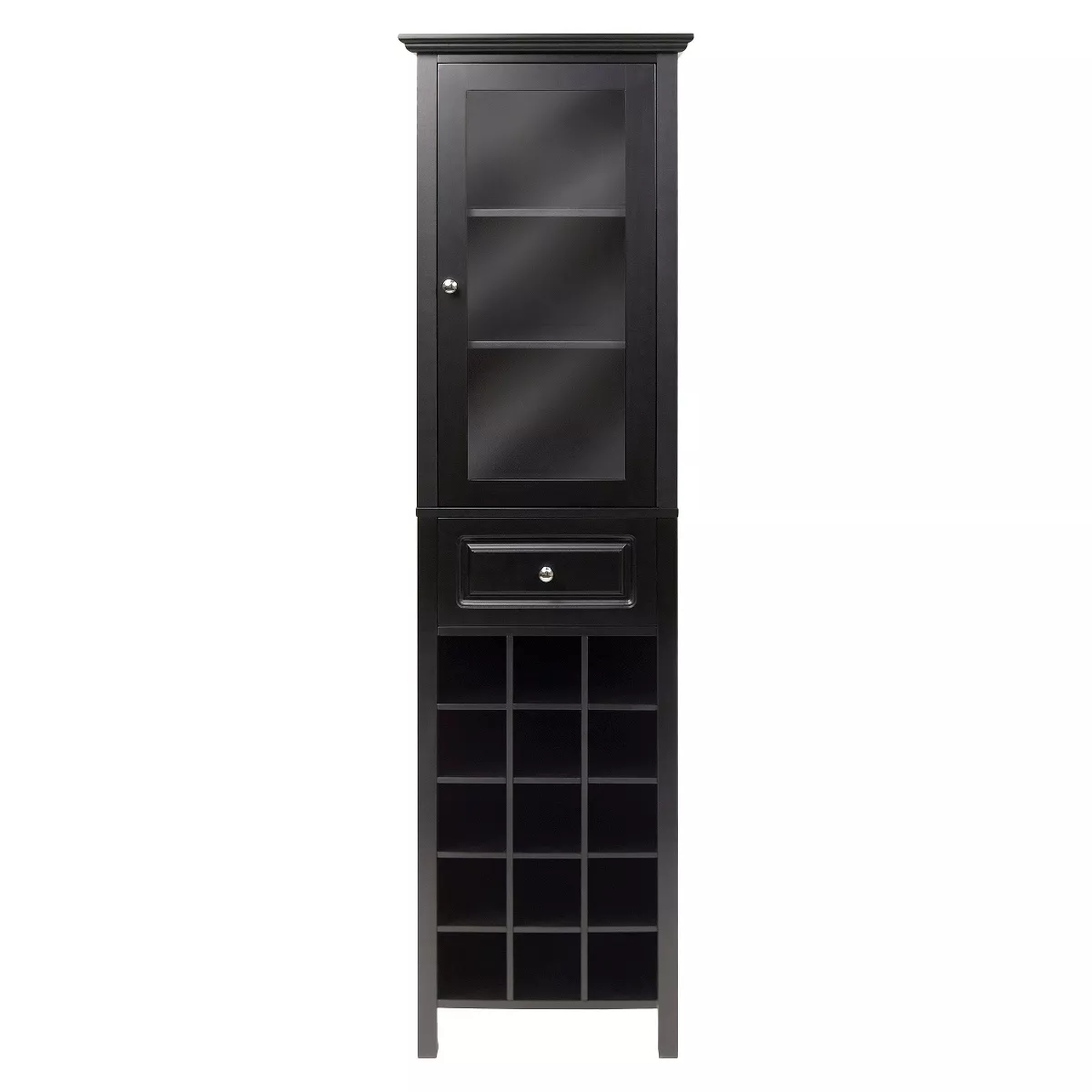 Wine Cabinet Wood/Black - Winsome