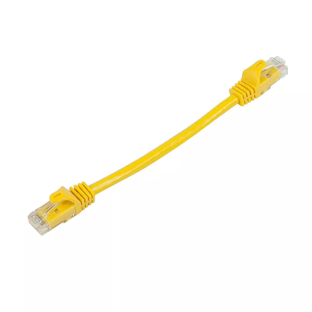 Monoprice Flexboot Cat5e Ethernet Patch Cable - Network Internet Cord - RJ45, Stranded, 350Mhz, UTP, Pure Bare Copper Wire, 24AWG, 0.5ft, Yellow