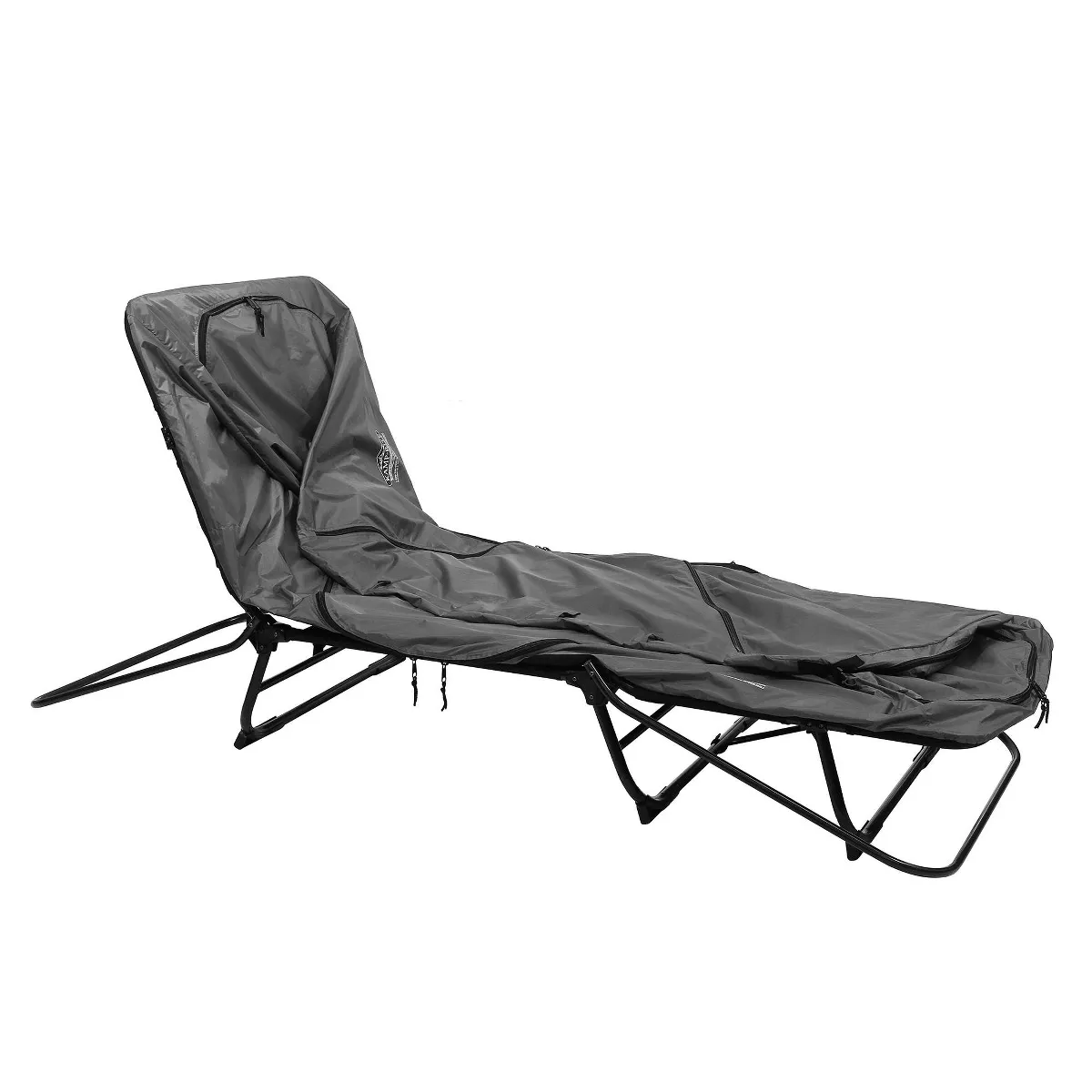 Kamp-Rite Original Portable Cot, Versatile Design Converts into Cot, Chair, or Tent w/ Easy Setup, Waterproof Rainfly & Carry Bag Included, Gray