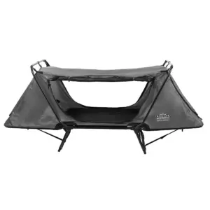 Kamp-Rite Original Portable Cot, Versatile Design Converts into Cot, Chair, or Tent w/ Easy Setup, Waterproof Rainfly & Carry Bag Included, Gray