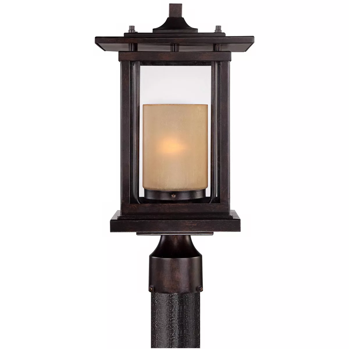 Franklin Iron Works Modern Outdoor Post Light Bronze Pagoda 17