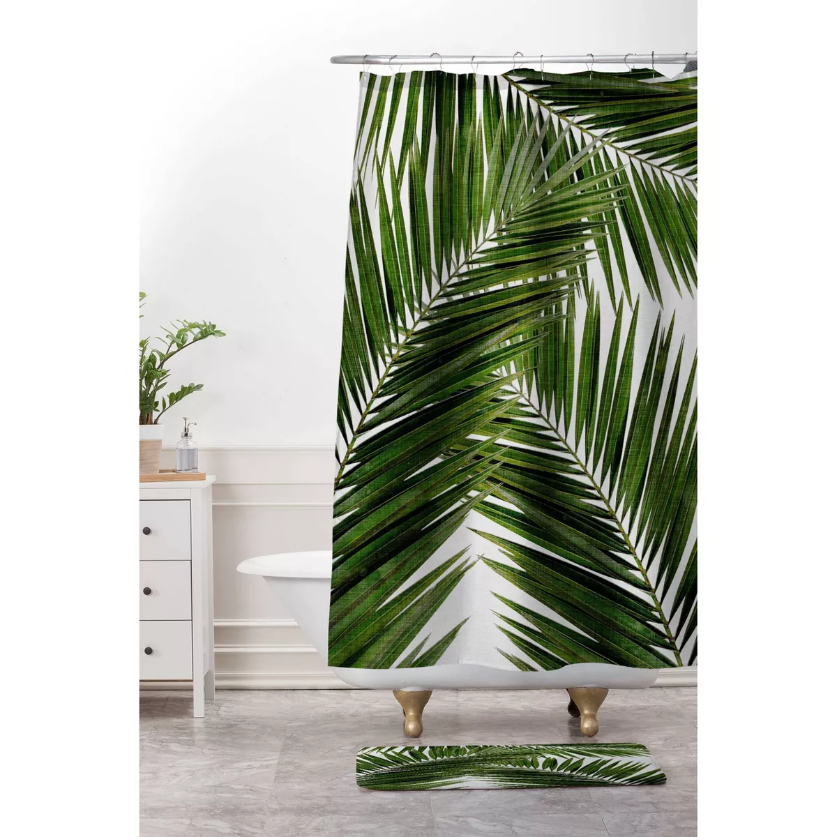 Orara Studio Palm Leaf Shower Curtain Green - Deny Designs