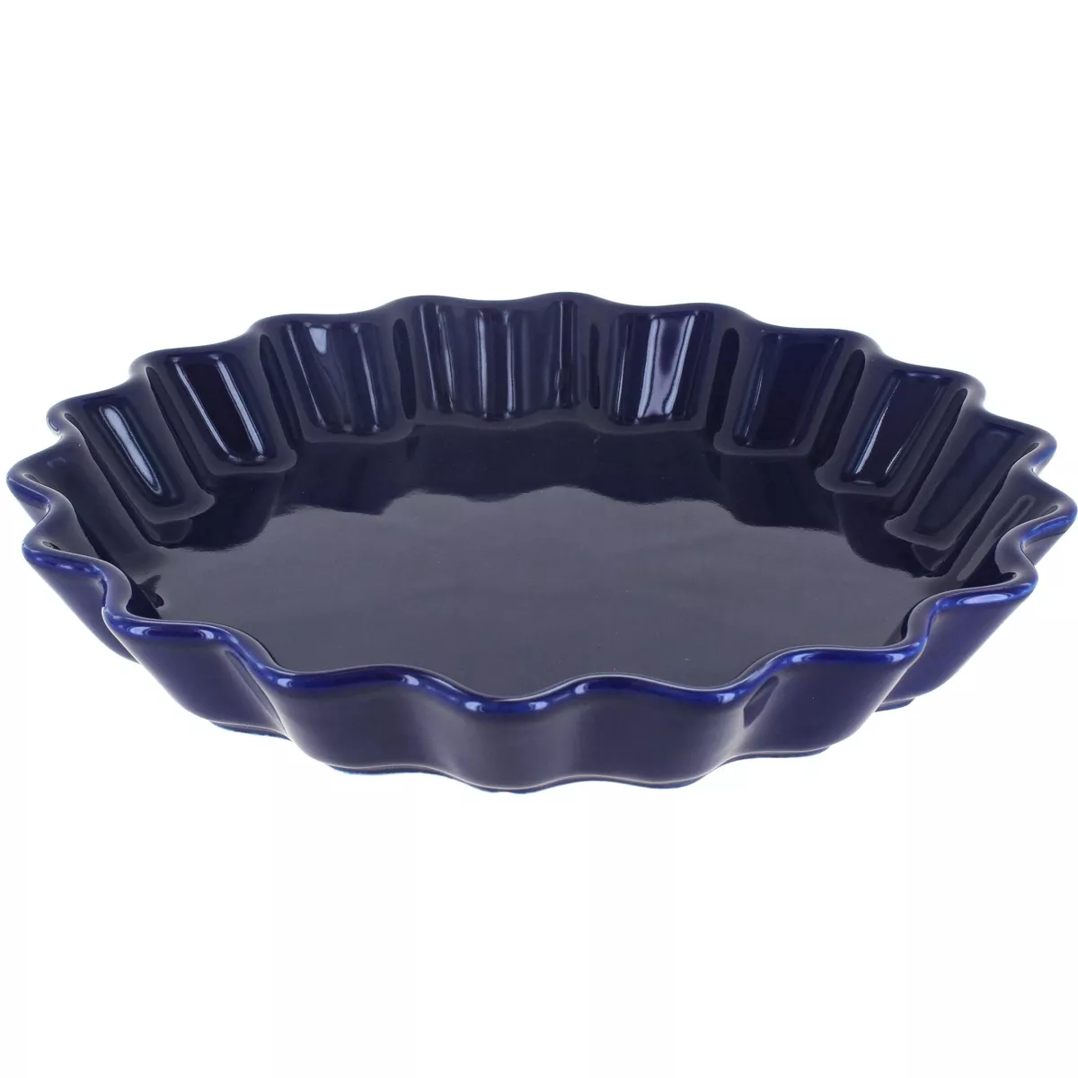 Blue Rose Polish Pottery Cobalt Quiche Dish