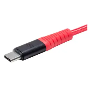 Monoprice Durable USB 2.0 Type-C Charge and Sync Kevlar Reinforced Nylon-Braid Cable - 10 Feet - Red | 5A/100W, Aluminum Connectors - AtlasFlex Series