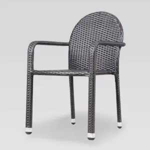 Aurora 4pk Wicker Arm Chairs - Brown - Christopher Knight Home