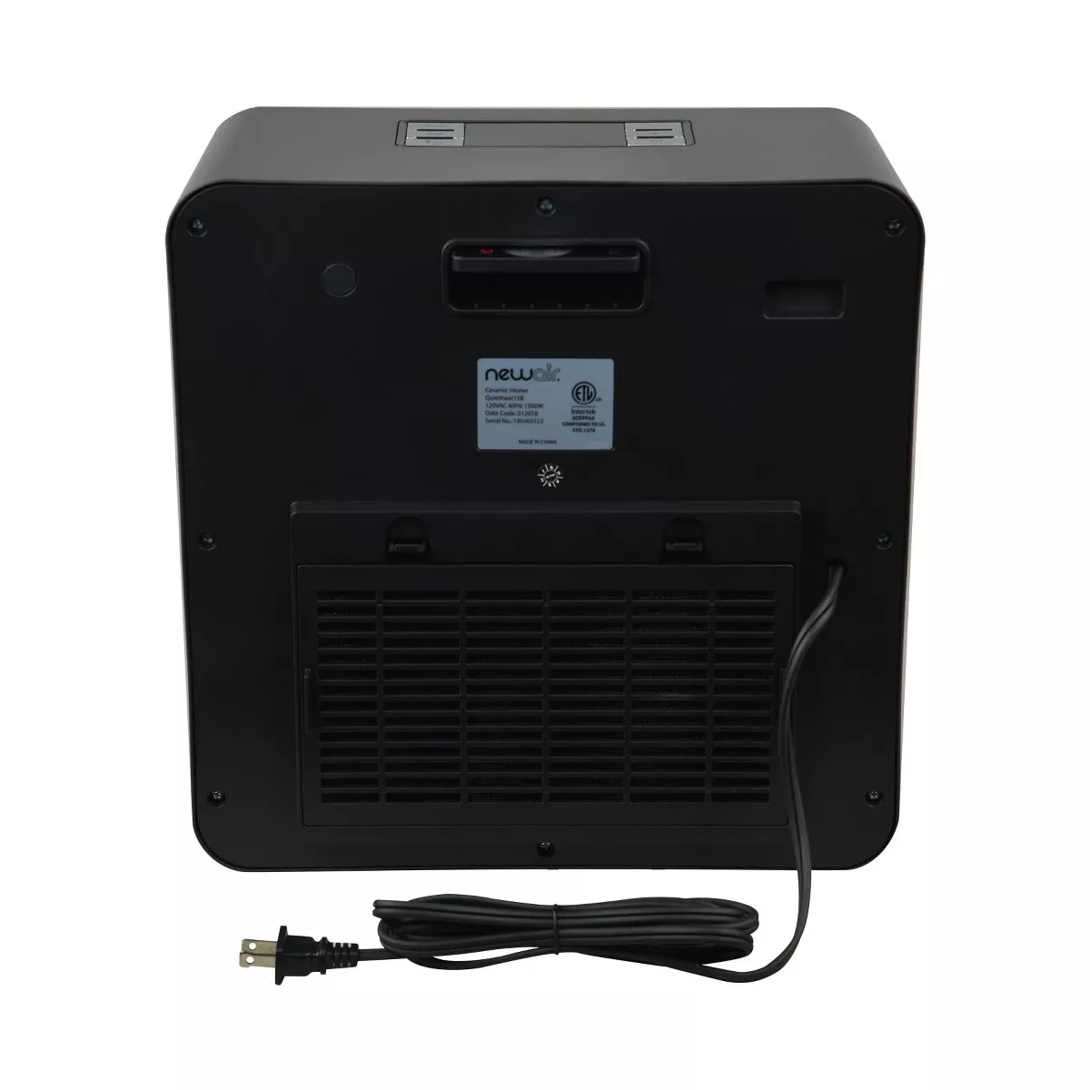 NewAir 120V 1500 Watts Portable Adjustable Ceramic Whisper Quiet Whole Room Fan Electric Indoor Garage Workshop Space Heater, Black