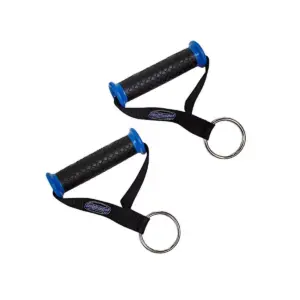 Bodylastics BLCOMP01 Home Gym Exercise Fitness Extra Wide Resistance Band Handles, Set of 2 and Collapsible Resistance Bands Bar