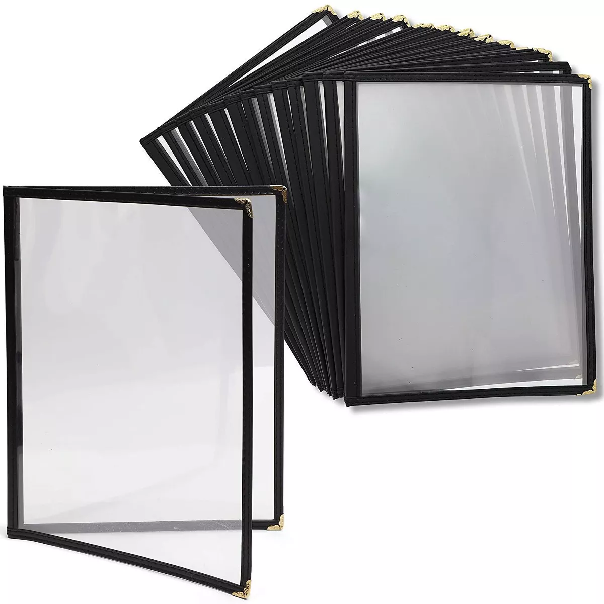 Juvale 12-Pack 4 Page Double View Clear PVC Restaurant Menu Covers for A4 Size Sheet