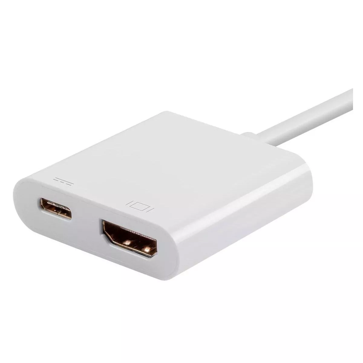 Monoprice USB-C to HDMI and USB-C (F) Dual Port Adapter, Compatible With USB-C Equipped Laptops, Such As The Apple Macbook And Google Chromebook