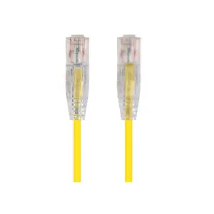 Monoprice Cat6 Ethernet Patch Cable - 5 Feet - Yellow | Network Internet Cord - Snagless RJ45 Stranded 550MHz UTP CMR Riser Rated Pure Bare Copper