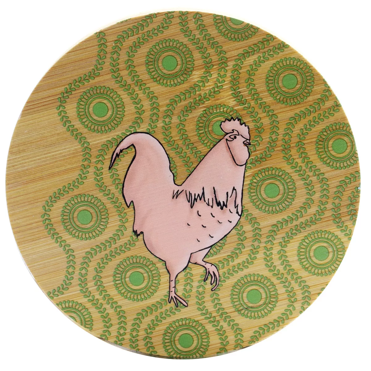 Gibson Urban Market 4 Piece Bamboo Coaster Set with Decorative Farm Animals