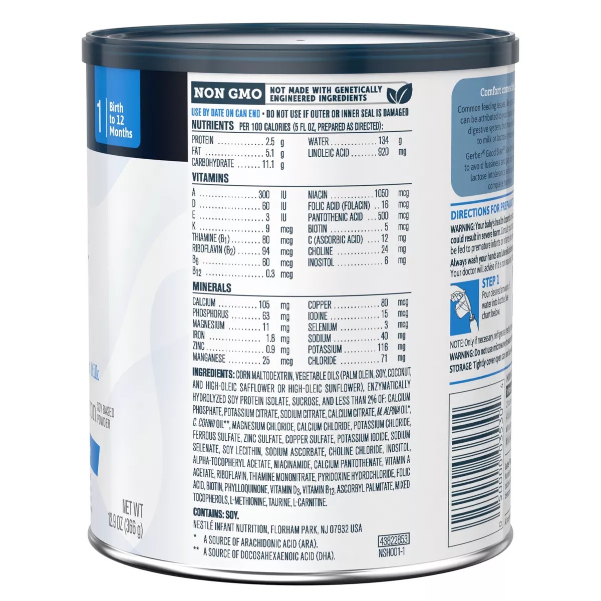 Gerber Good Start Stage 1 Soy Non-GMO Powder Infant Formula - 12.9oz