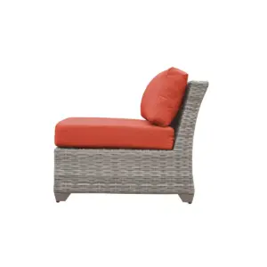 Fairmont 8pc Patio Sectional Seating Set with Club Chairs & Cushions - Tangerine - TK Classics