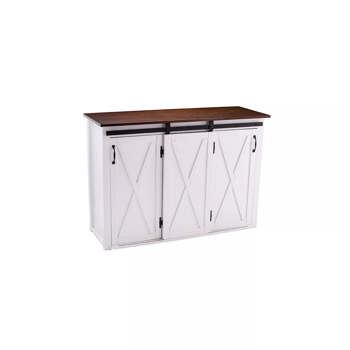Lashire Barn Door Kitchen Island White - Aiden Lane