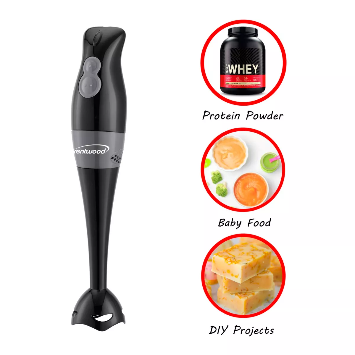 Brentwood 2 Speed 200W Hand Blender in Black