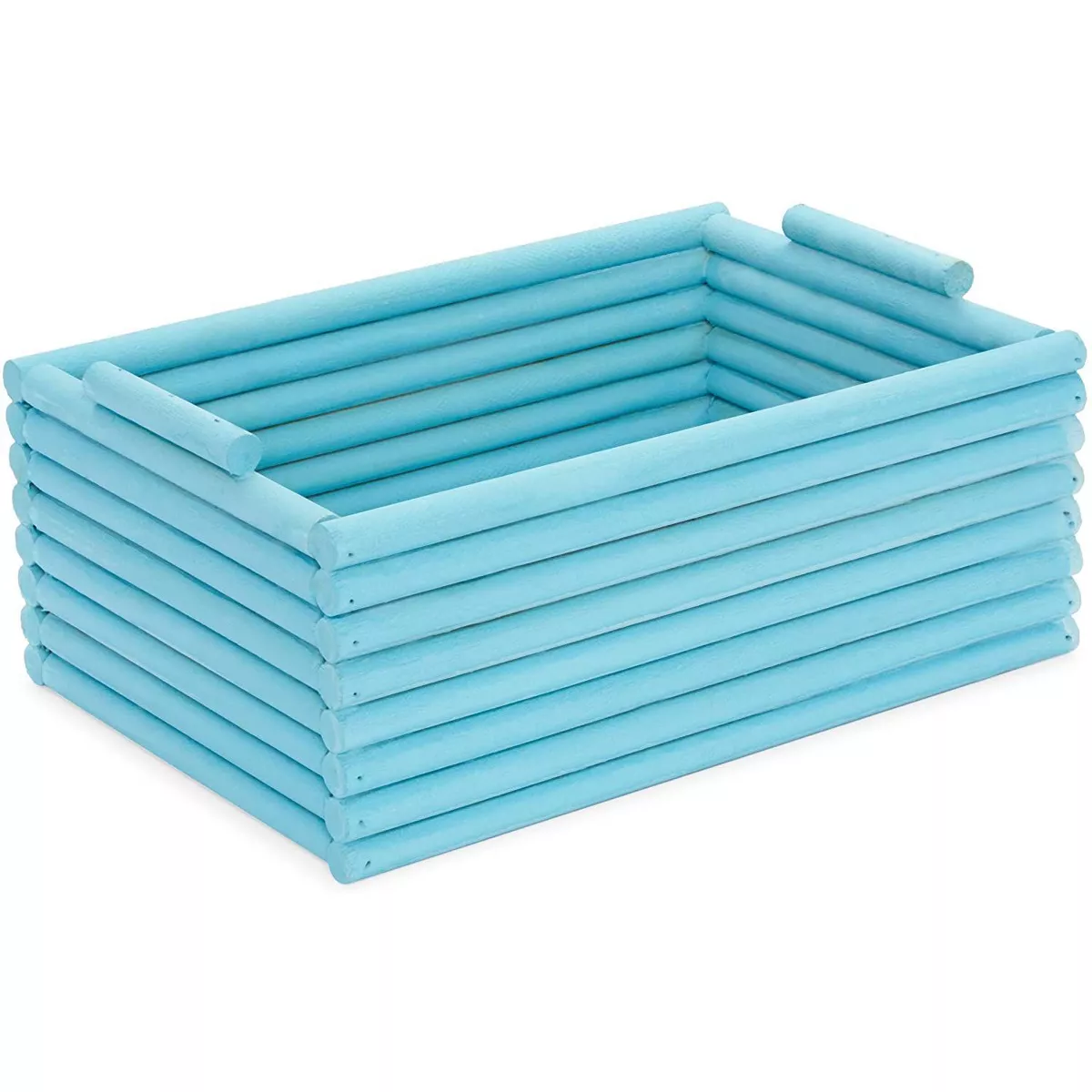Juvale 3 Pack Wooden Crate Nesting Boxes for Storage Blue Organizers (3 Sizes)