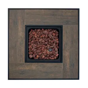 Leisure Classics Harbor Springs 50000 BTU 5 Piece Outdoor Natural Tile Top Square Propane Fire Pit Set