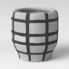6" Earthenware Ceramic Planter Striped Gray - Project 62™